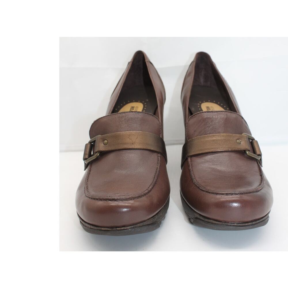 NWOT Kenneth Cole Reaction Brown Leather Cederama Slip On Wedge Loafers Shoes 11 - Picture 2 of 13
